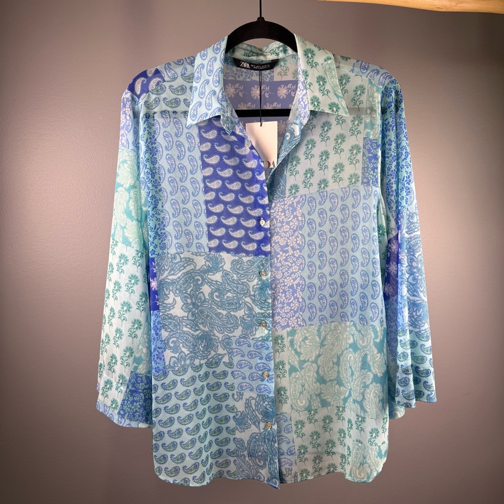 Zara Multicolor Floral Pattern Shirt